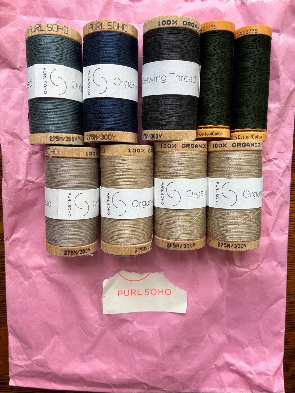 Lot of cotton sewing thread - almost all organic!